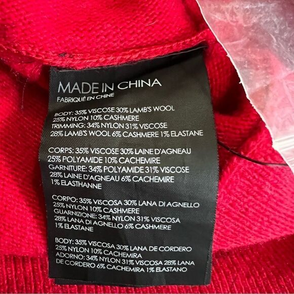 Club Monaco Red Tinashe Cowl Neck Cold Shoulder Tie Sweater NWT - Picture 13 of 14